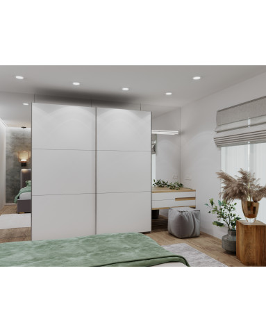 Kleiderschrank Doros G-Caiser Schiebetüren Anthrazit Weiß 2 Türen 220x60x240 (42005416)