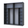 Kleiderschrank Doros G-Caiser Schiebetüren Anthrazit Weiß 2 Türen 220x60x240 (42005416)