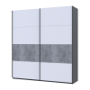 Kleiderschrank Doros G-Caiser Schiebetüren Anthrazit Weiß Betoneinsatz 2 Türen 220x60x240 (42005417)