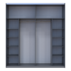 Kleiderschrank Doros G-Caiser Schiebetüren Anthrazit Weiß Ewok Eiche Einsatz 2 Türen 220x60x240 (42005418)