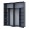 Kleiderschrank Doros G-Caiser Schiebetüren Anthrazit Weiß Ewok Eiche Einsatz 2 Türen 220x60x240 (42005418)