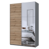 Kleiderschrank Doros G-Caiser Schiebetüren Anthrazit Ewok Eiche 1 Tür 1 Spiegel 3 Türen 160x60x240 (42005413)