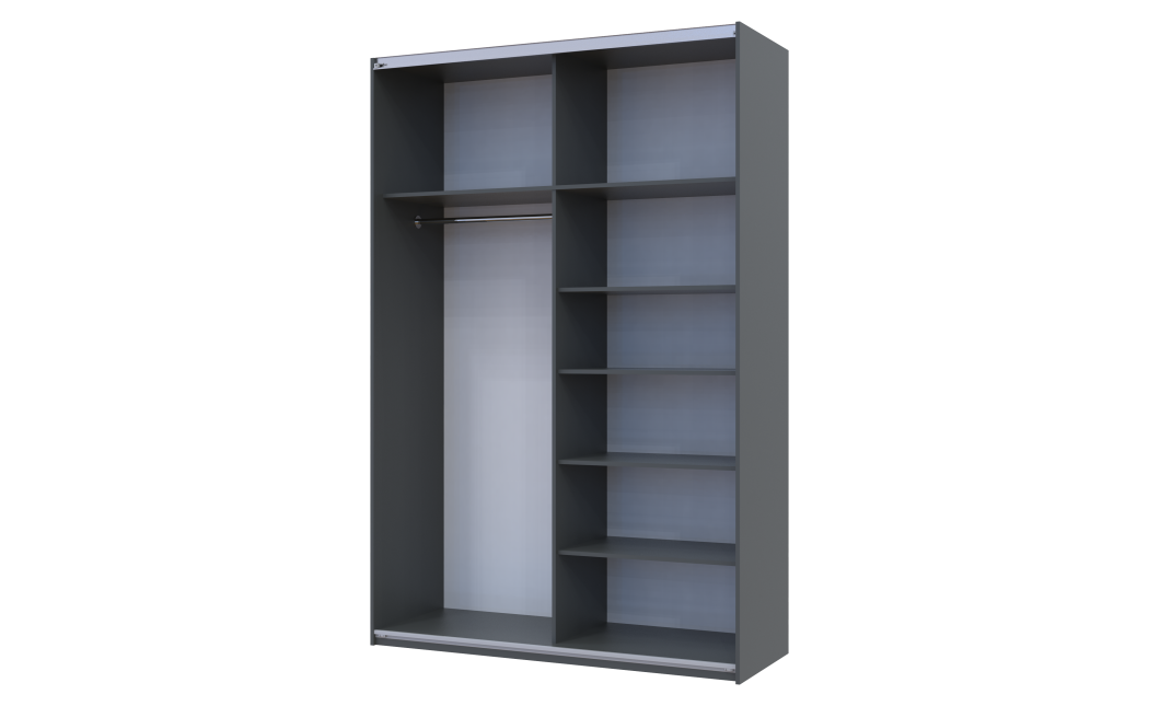 Kleiderschrank Doros G-Caiser Schiebetüren Anthrazit Ewok Eiche 1 Tür 1 Spiegel 3 Türen 160x60x240 (42005413)