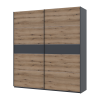 Kleiderschrank Doros G-Caiser Schiebetüren Anthrazit Ewok Eiche Anthrazit Einsatz 2 Türen 220x60x240 (42005421)