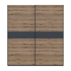 Kleiderschrank Doros G-Caiser Schiebetüren Anthrazit Ewok Eiche Anthrazit Einsatz 2 Türen 220x60x240 (42005421)