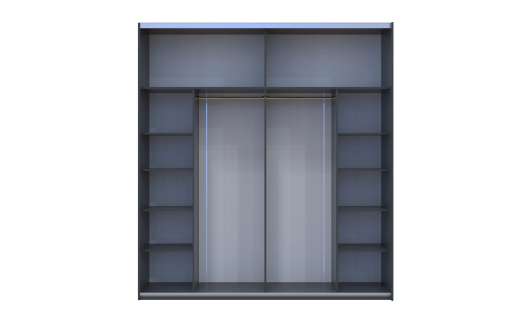 Kleiderschrank Doros G-Caiser Schiebetüren Anthrazit Ewok Eiche Anthrazit Einsatz 2 Türen 220x60x240 (42005421)