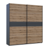 Kleiderschrank Doros G-Caiser Schiebetüren Anthrazit Ewok Eiche Anthrazit Einsatz 2 Türen 220x60x240 (42005421)