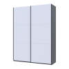 Kleiderschrank Doros G-Caiser Schiebetüren Graphitgrau / Weiß 2 Türen 180x60x240 (44900262)