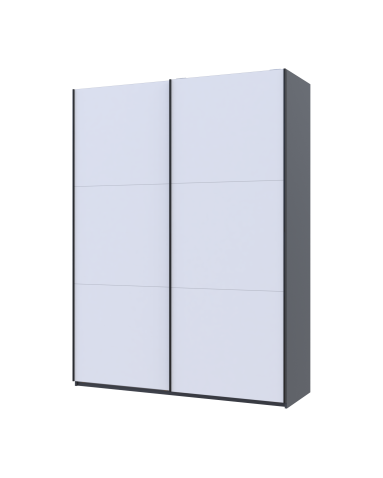 Kleiderschrank Doros G-Caiser Schiebetüren Graphitgrau / Weiß 2 Türen 180x60x240 (44900262)