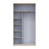 Kleiderschrank Doros City Light Schiebetüren Kaschmir mit Spiegel 2 Türen 120x45x225 (80736338)