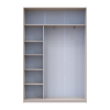 Kleiderschrank Doros City Schiebetüren Kaschmir mit Beleuchtung und Spiegel 2 Türen 150x45x225 (80736356)
