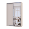 Kleiderschrank Doros City Schiebetüren Kaschmir mit Beleuchtung und Spiegel 2 Türen 150x45x225 (80736356)