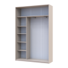Kleiderschrank Doros City Schiebetüren Kaschmir mit Beleuchtung und Spiegel 2 Türen 150x45x225 (80736356)