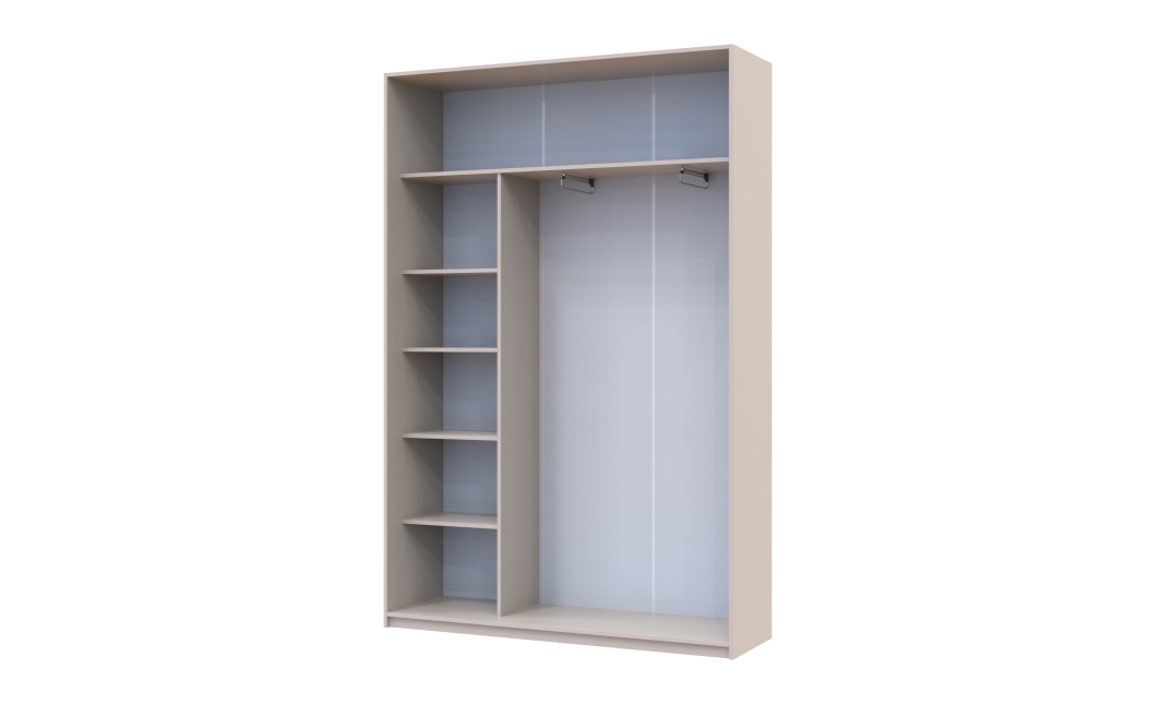 Kleiderschrank Doros City Schiebetüren Kaschmir mit Beleuchtung und Spiegel 2 Türen 150x45x225 (80736356)