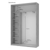 Kleiderschrank Doros City Schiebetüren Kaschmir mit Beleuchtung und Spiegel 2 Türen 150x45x225 (80736356)