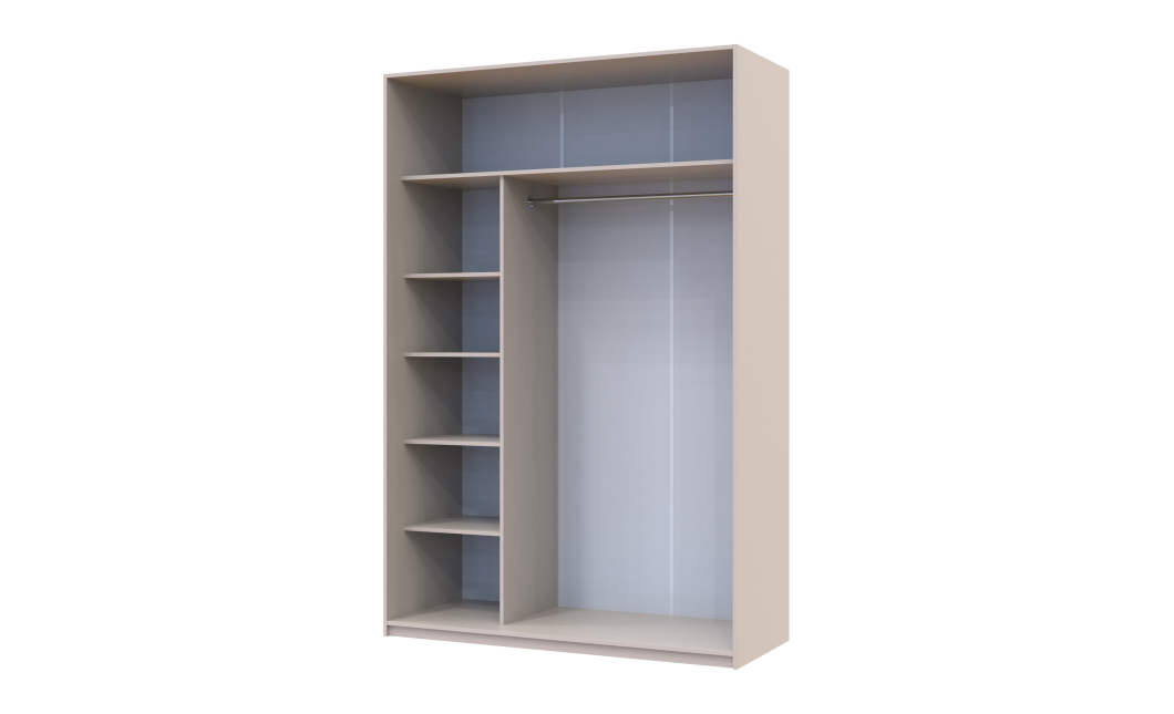 Kleiderschrank Doros City Light Schiebetüren Kaschmir mit Spiegel 2 Türen 150x60x225 (80736353)