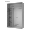 Kleiderschrank Doros City Light Schiebetüren Kaschmir mit Spiegel 2 Türen 150x60x225 (80736353)