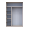 Kleiderschrank Doros City Light Schiebetüren Kaschmir mit Spiegel 2 Türen 150x60x225 (80736353)