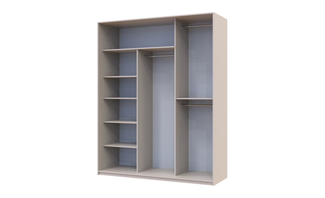 Kleiderschrank Doros City Light Schiebetüren Kaschmir mit Spiegel 3 Türen 180x60x225 (80736368)