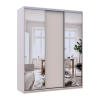 Kleiderschrank Doros City Light Schiebetüren Kaschmir mit Spiegel 3 Türen 180x60x225 (80736368)