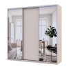 Kleiderschrank Doros City Light Schiebetüren Kaschmir mit Spiegel 3 Türen 225x60x225 (80736380)