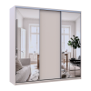 Kleiderschrank Doros City Light Schiebetüren Kaschmir mit Spiegel 3 Türen 225x60x225 (80736380)