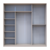 Kleiderschrank Doros City Light Schiebetüren Kaschmir mit Spiegel 3 Türen 225x60x225 (80736380)