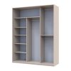 Kleiderschrank Doros City Light Schiebetüren Kaschmir mit Spiegel 3 Türen 180x60x225 (80736371)