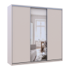 Kleiderschrank Doros City Light Schiebetüren Kaschmir mit Spiegel 3 Türen 225x60x225 (80736383)