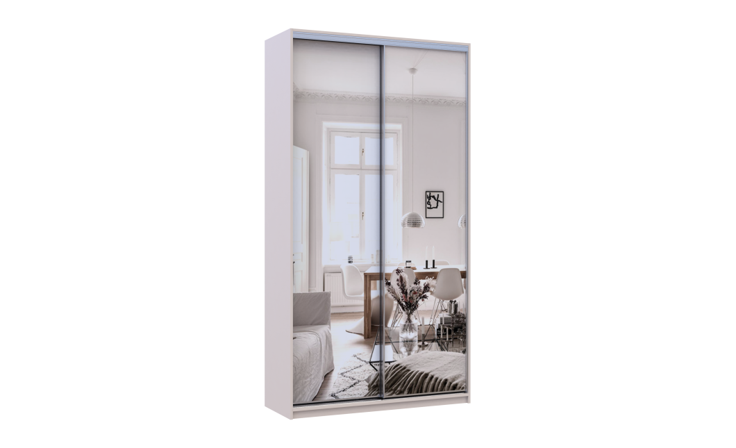 Kleiderschrank Doros City Schiebetüren Kaschmir mit Spiegel 2 Türen 120x45x225 (80736344)