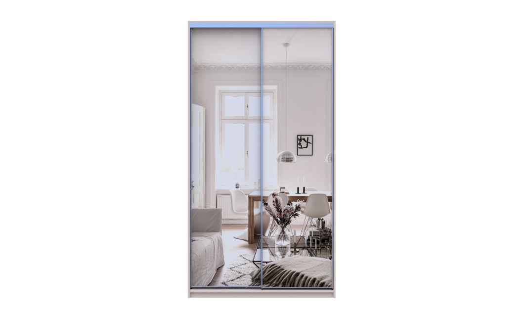Kleiderschrank Doros City Schiebetüren Kaschmir mit Spiegel 2 Türen 120x45x225 (80736344)