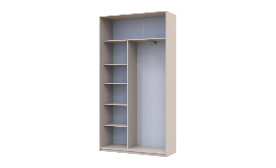 Kleiderschrank Doros City Schiebetüren Kaschmir mit Spiegel 2 Türen 120x45x225 (80736344)