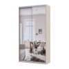 Kleiderschrank Doros City Schiebetüren Kaschmir mit Spiegel 2 Türen 120x45x225 (80736344)