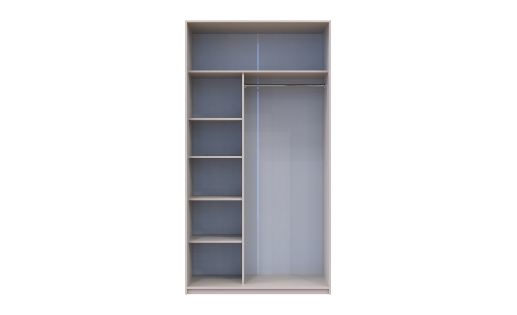 Kleiderschrank Doros City Light Schiebetüren Kaschmir mit Spiegel 2 Türen 120x60x225 (80736341)