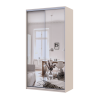 Kleiderschrank Doros City Light Schiebetüren Kaschmir mit Spiegel 2 Türen 120x60x225 (80736341)