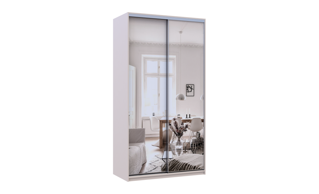 Kleiderschrank Doros City Light Schiebetüren Kaschmir mit Spiegel 2 Türen 120x60x225 (80736341)