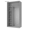 Kleiderschrank Doros City Light Schiebetüren Kaschmir mit Spiegel 2 Türen 120x60x225 (80736341)