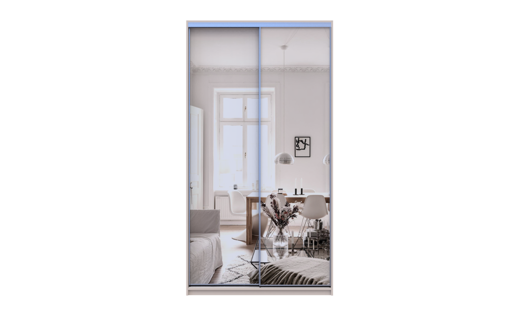 Kleiderschrank Doros City Light Schiebetüren Kaschmir mit Spiegel 2 Türen 120x60x225 (80736341)