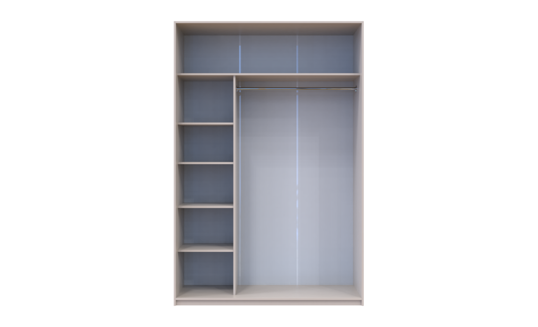 Kleiderschrank Doros City Light Schiebetüren Kaschmir mit Spiegel 2 Türen 150x60x225 (80736359)