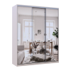 Kleiderschrank Doros City Light Schiebetüren Kaschmir mit Spiegel 3 Türen 180x60x225 (80736374)