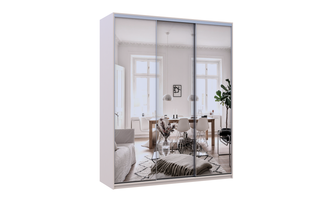 Kleiderschrank Doros City Light Schiebetüren Kaschmir mit Spiegel 3 Türen 180x60x225 (80736374)