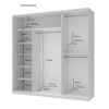Kleiderschrank Doros City Light Schiebetüren Kaschmir mit Spiegel 3 Türen 225x60x225 (80736386)