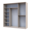 Kleiderschrank Doros City Light Schiebetüren Kaschmir mit Spiegel 3 Türen 225x60x225 (80736386)