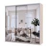Kleiderschrank Doros City Light Schiebetüren Kaschmir mit Spiegel 3 Türen 225x60x225 (80736386)