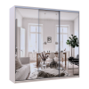 Kleiderschrank Doros City Light Schiebetüren Kaschmir mit Spiegel 3 Türen 225x60x225 (80736386)