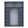 Kleiderschrank Doros G-Caiser Schiebetüren Graphitgrau / Weiß 2 Türen 180x60x240 (44900263)