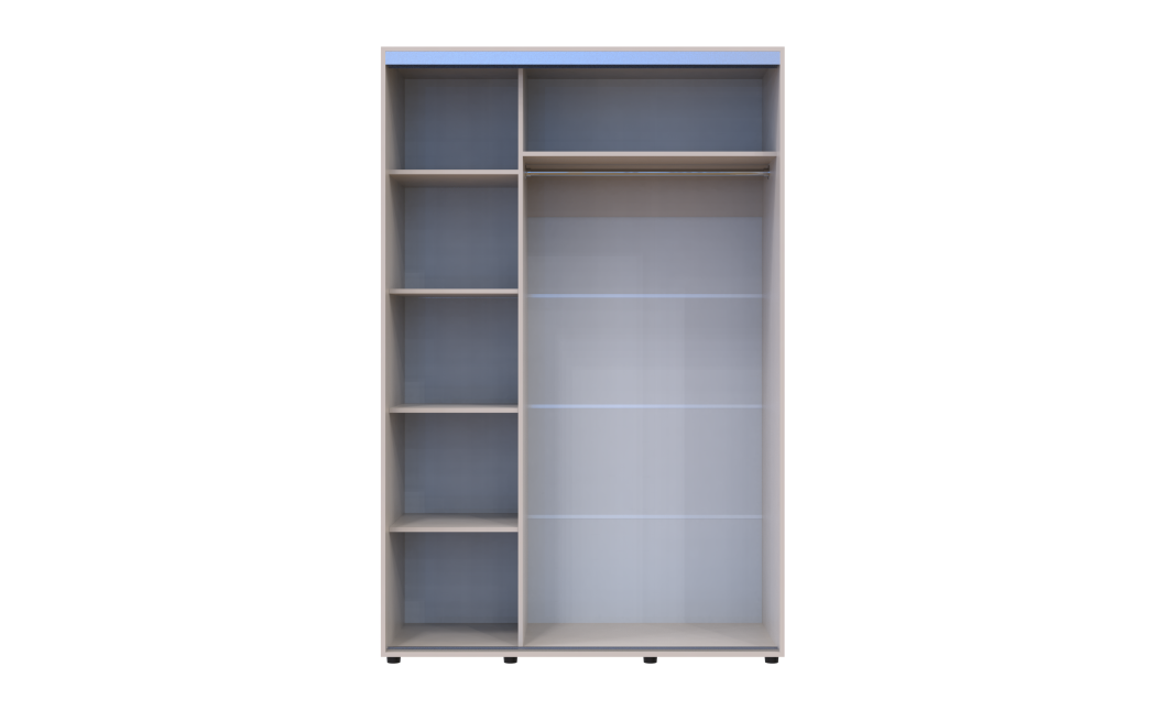 Kleiderschrank Doros Sigma Slim Schiebetüren Kaschmir 2 Türen 140x60x214.4 (42005457)