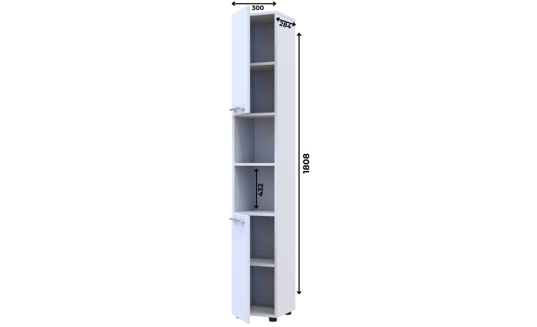 Schrank Doros Mira Weiß 183,5x30x30 (41510126)