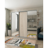 Kleiderschrank Doros City Light Schiebetüren Sonoma Eiche mit Spiegel 225x60x225 (42002136)