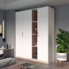 Drehtürenschrank Doros Austin Weiß / Sonoma Eiche 3 Türen 161x51x205 (80737754)